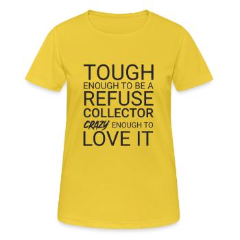 Refuse collector Crazy - Frauen T-Shirt atmungsaktiv - Sonnengelb - Vorne - AI Model Female 172 dark (172cm)