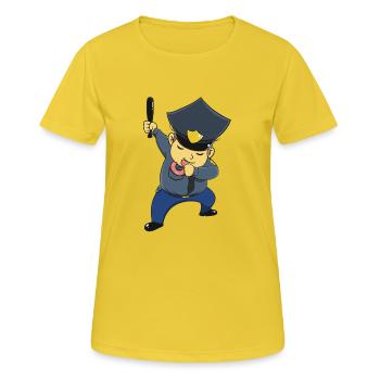 Tamponnant policier dab cadeau drôle drôle - T-shirt respirant Femme - jaune soleil - Devant - AI Model Female 172 dark (172cm)