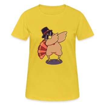 Tamponnant cadeau drôle de dinde drôle dab - T-shirt respirant Femme - jaune soleil - Devant - AI Model Female 172 dark (172cm)