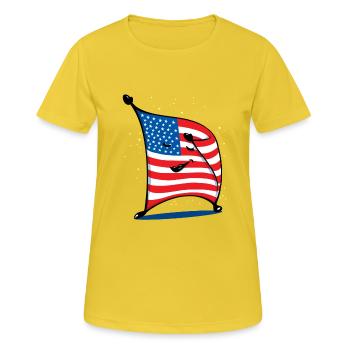 Dabbing USA flag funny humorous gift patriot - Women's Breathable T-Shirt - sunshine - Front - AI Model Female 172 dark (172cm)