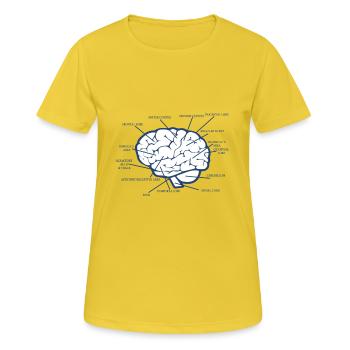 Gehirn-Diagramm-anatomisches medizinisches Biologie-Geschenk - Frauen T-Shirt atmungsaktiv - Sonnengelb - Vorne - AI Model Female 172 dark (172cm)