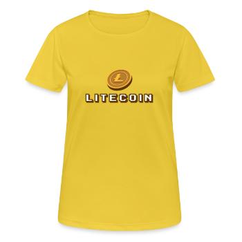 Litecoin Bitcoin cadeau crypto crypto-monnaie - T-shirt respirant Femme - jaune soleil - Devant - AI Model Female 172 dark (172cm)