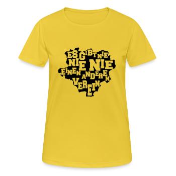 Es gibt nie nie nie einen anderen Verein - Frauen T-Shirt atmungsaktiv - Sonnengelb - Vorne - AI Model Female 172 dark (172cm)