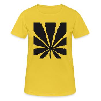 Smok - Frauen T-Shirt atmungsaktiv - Sonnengelb - Vorne - AI Model Female 172 dark (172cm)