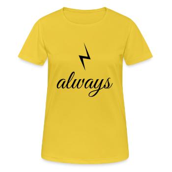 always - Frauen T-Shirt atmungsaktiv - Sonnengelb - Vorne - AI Model Female 172 dark (172cm)