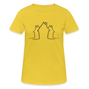 Lignes de maisons de quartier - T-shirt respirant Femme - jaune soleil - Devant - AI Model Female 172 dark (172cm)