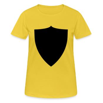Schild 7 - Frauen T-Shirt atmungsaktiv - Sonnengelb - Vorne - AI Model Female 172 dark (172cm)