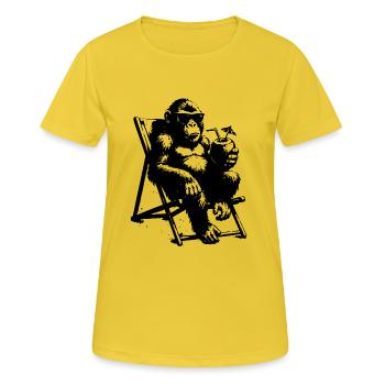 Lazy monkey on deck chair - Women's Breathable T-Shirt - sunshine - Front - AI Model Female 172 dark (172cm)