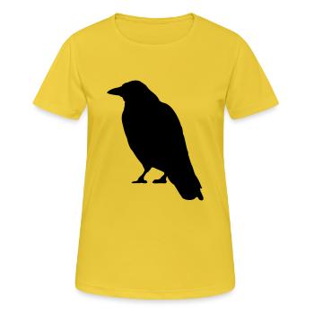 Black Crow oiseau - T-shirt respirant Femme - jaune soleil - Devant - AI Model Female 172 dark (172cm)