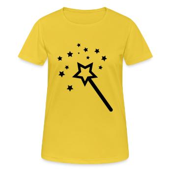 Baguette magique - T-shirt respirant Femme - jaune soleil - Devant - AI Model Female 172 dark (172cm)