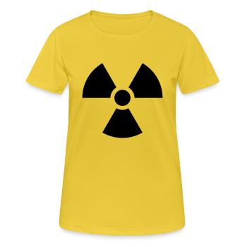 Radioaktiv Nuklear Gefahr - Frauen T-Shirt atmungsaktiv - Sonnengelb - Vorne - AI Model Female 172 dark (172cm)