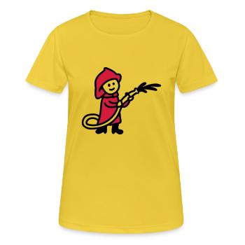 Feuerwehrmann - Frauen T-Shirt atmungsaktiv - Sonnengelb - Vorne - AI Model Female 172 dark (172cm)