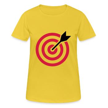 Symbole du logo Bullseye Target - T-shirt respirant Femme - jaune soleil - Devant - AI Model Female 172 dark (172cm)