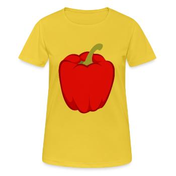 Paprika - Frauen T-Shirt atmungsaktiv - Sonnengelb - Vorne - AI Model Female 172 dark (172cm)