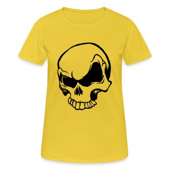Skull - T-shirt respirant Femme - jaune soleil - Devant - AI Model Female 172 dark (172cm)