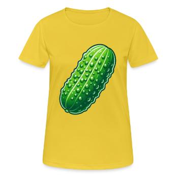 Gros Cornichon - T-shirt respirant Femme - jaune soleil - Devant - AI Model Female 172 dark (172cm)
