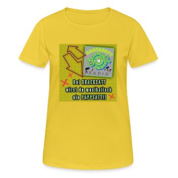 KRACKSATT - T-shirt respirant Femme - jaune soleil - Devant - AI Model Female 172 dark (172cm)