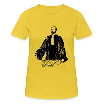 rechtsanwalt anwalt lawyer judge richter law justi - Frauen T-Shirt atmungsaktiv - Sonnengelb - Vorne - AI Model Female 172 dark (172cm)