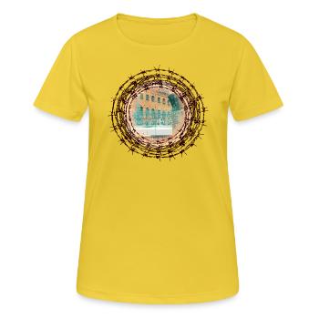 JVA Berlin Moabit - Frauen T-Shirt atmungsaktiv - Sonnengelb - Vorne - AI Model Female 172 dark (172cm)