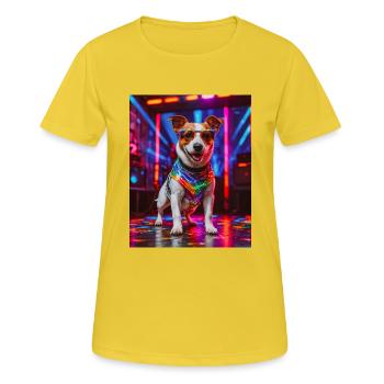 super cute dog fashion victim Jack Russel Terrier - Women's Breathable T-Shirt - sunshine - Front - AI Model Female 172 dark (172cm)