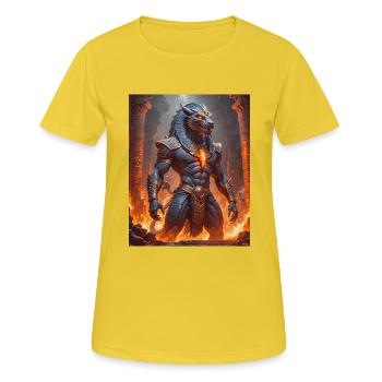 Ammit, bête monstrueuse, attendant par les écailles de j - T-shirt respirant Femme - jaune soleil - Devant - AI Model Female 172 dark (172cm)