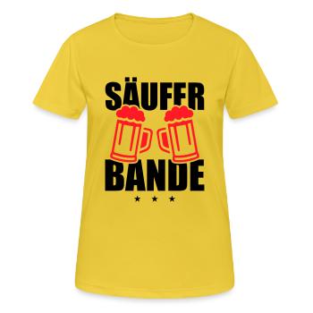 Säufer Bande - Frauen T-Shirt atmungsaktiv - Sonnengelb - Vorne - AI Model Female 172 dark (172cm)