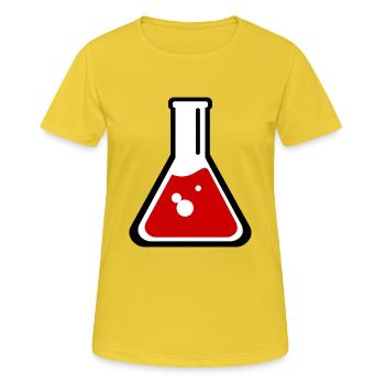reagenzglas flask tube experiment chemistry chemie - T-shirt respirant Femme - jaune soleil - Devant - AI Model Female 172 dark (172cm)