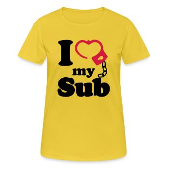 I Love my Sub - Frauen T-Shirt atmungsaktiv - Sonnengelb - Vorne - AI Model Female 172 dark (172cm)