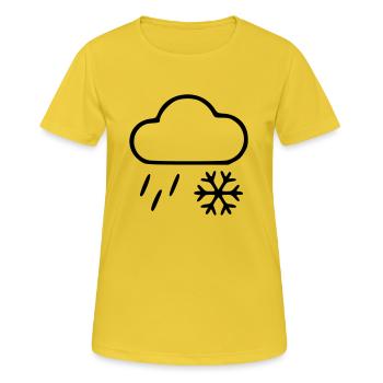 Pluie neige - T-shirt respirant Femme - jaune soleil - Devant - AI Model Female 172 dark (172cm)