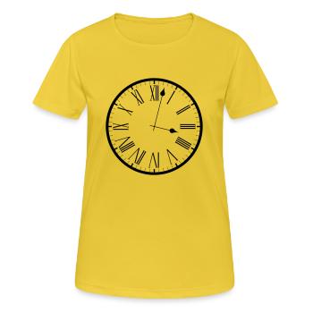 Le temps est compté. - T-shirt respirant Femme - jaune soleil - Devant - AI Model Female 172 dark (172cm)