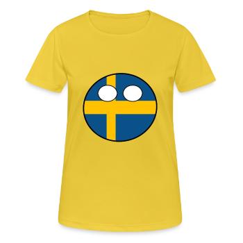 Countryball pays Patrie Suède - T-shirt respirant Femme - jaune soleil - Devant - AI Model Female 172 dark (172cm)