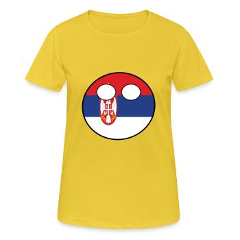 Countryball pays Patrie Serbie - T-shirt respirant Femme - jaune soleil - Devant - AI Model Female 172 dark (172cm)