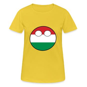 Countryball pays Patrie Hongrie - T-shirt respirant Femme - jaune soleil - Devant - AI Model Female 172 dark (172cm)