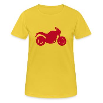  Monster - Frauen T-Shirt atmungsaktiv - Sonnengelb - Vorne - AI Model Female 172 dark (172cm)