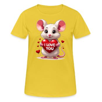 I love you - Frauen T-Shirt atmungsaktiv - Sonnengelb - Vorne - AI Model Female 172 dark (172cm)