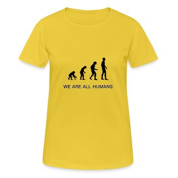 Evolution - Frauen T-Shirt atmungsaktiv - Sonnengelb - Vorne - AI Model Female 172 dark (172cm)