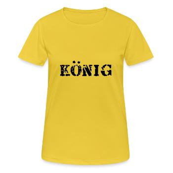 König - Frauen T-Shirt atmungsaktiv - Sonnengelb - Vorne - AI Model Female 172 dark (172cm)