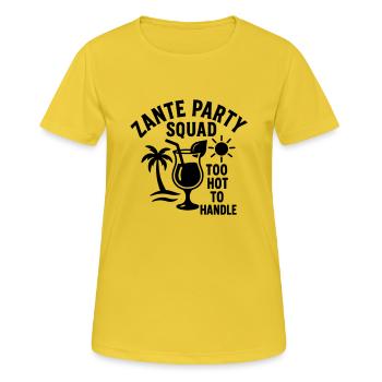 Zante-Party-Trupp - Frauen T-Shirt atmungsaktiv - Sonnengelb - Vorne - AI Model Female 172 dark (172cm)