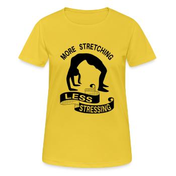 Yoga - More stretching less stressing - Women's Breathable T-Shirt - sunshine - Front - AI Model Female 172 dark (172cm)