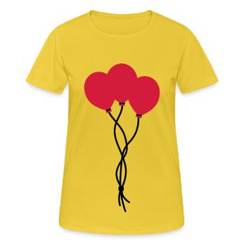 Ballons rouges / ballons rouges / ballons rouges - T-shirt respirant Femme - jaune soleil - Devant - AI Model Female 172 dark (172cm)