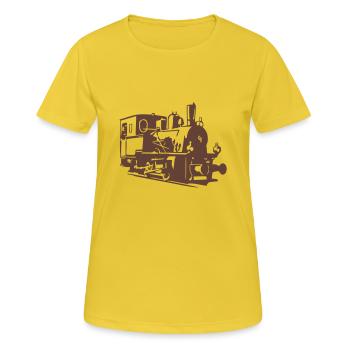 Dampflok 2 - Frauen T-Shirt atmungsaktiv - Sonnengelb - Vorne - AI Model Female 172 dark (172cm)
