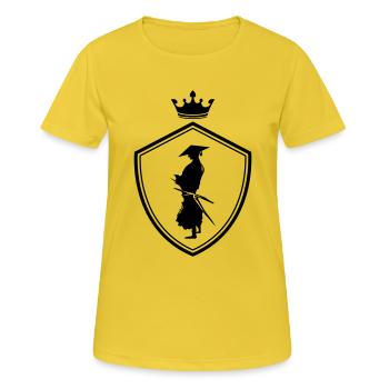 samurai warrior wappen - Frauen T-Shirt atmungsaktiv - Sonnengelb - Vorne - AI Model Female 172 dark (172cm)
