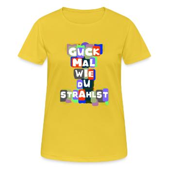Pour l’amour et pour aimer - T-shirt respirant Femme - jaune soleil - Devant - AI Model Female 172 dark (172cm)