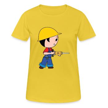 travailleur de la construction travailleur de la construction Strassenbau tierfb - T-shirt respirant Femme - jaune soleil - Devant - AI Model Female 172 dark (172cm)