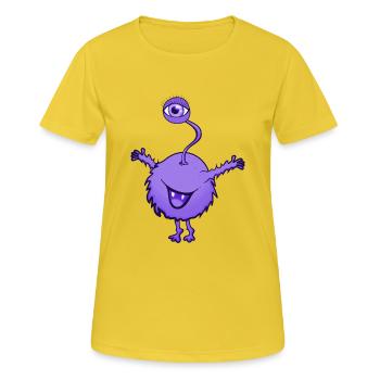 Monstre pourpre avec un oeil - T-shirt respirant Femme - jaune soleil - Devant - AI Model Female 172 dark (172cm)