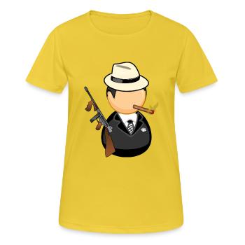 verbrecher gangster criminal gun pistole waffe bul - Frauen T-Shirt atmungsaktiv - Sonnengelb - Vorne - AI Model Female 172 dark (172cm)