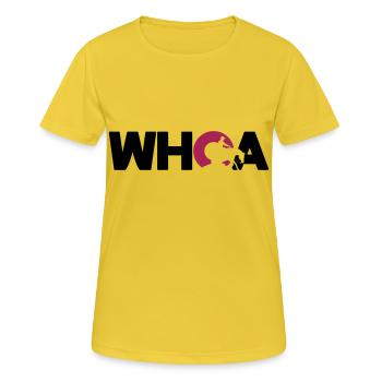 Whoa Westernreiter Reiner Motiv - Frauen T-Shirt atmungsaktiv - Sonnengelb - Vorne - AI Model Female 172 dark (172cm)
