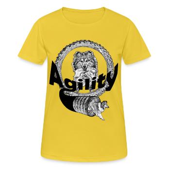 Agility - Frauen T-Shirt atmungsaktiv - Sonnengelb - Vorne - AI Model Female 172 dark (172cm)