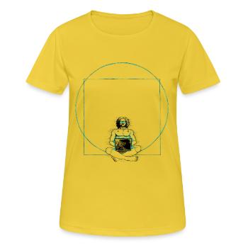 Nerd - Frauen T-Shirt atmungsaktiv - Sonnengelb - Vorne - AI Model Female 172 dark (172cm)