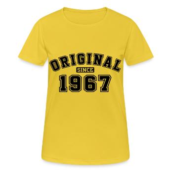 Original Since 1967 College Style - T-shirt respirant Femme - jaune soleil - Devant - AI Model Female 172 dark (172cm)